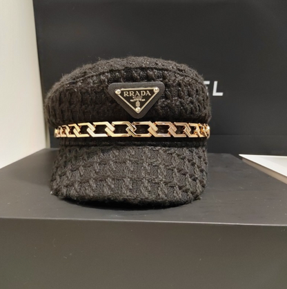 PRADA TRIANGLE CHAIN KNIT CAP– 1:1 HIGH END