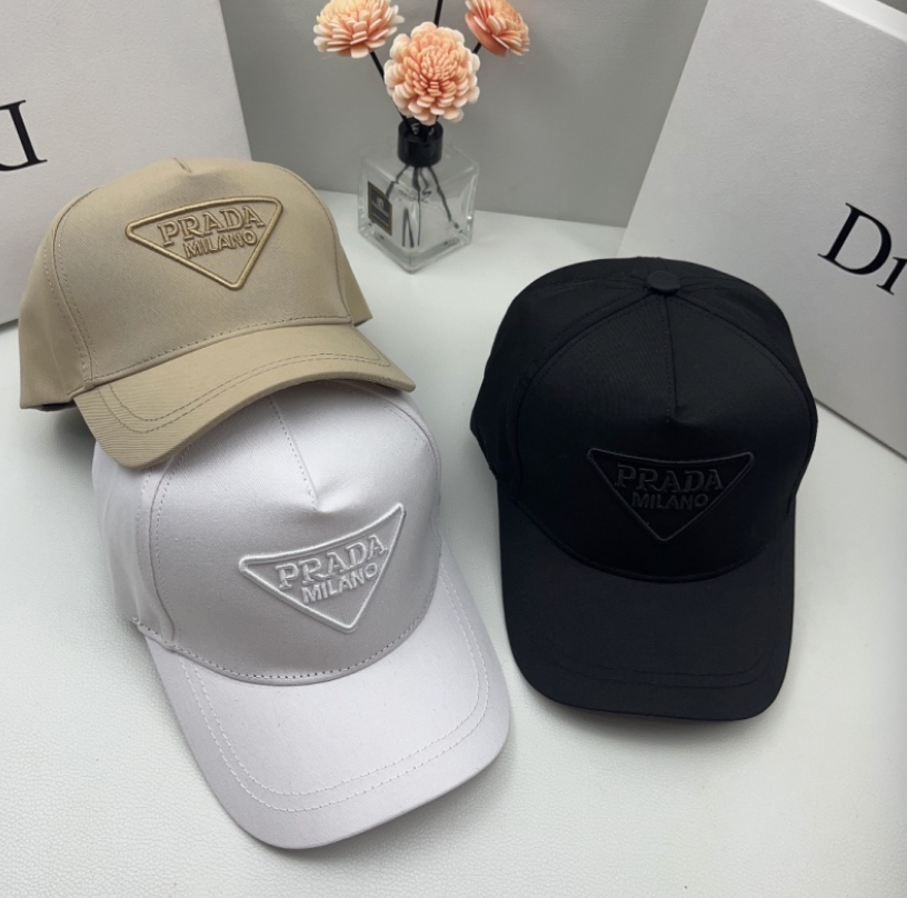 PRADA EMBROIDERED TRIANGLE LOGO RE-NYLON BASEBALL CAP – 1:1 HIGH END