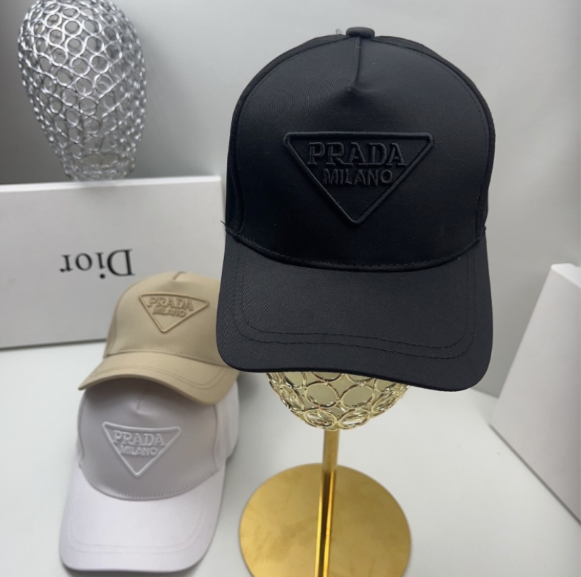 PRADA EMBROIDERED TRIANGLE LOGO RE-NYLON BASEBALL CAP – 1:1 HIGH END