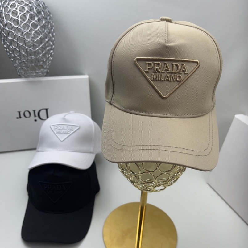 PRADA EMBROIDERED TRIANGLE LOGO RE-NYLON BASEBALL CAP – 1:1 HIGH END