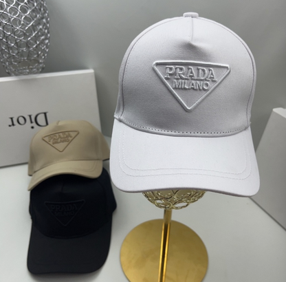 PRADA EMBROIDERED TRIANGLE LOGO RE-NYLON BASEBALL CAP – 1:1 HIGH END