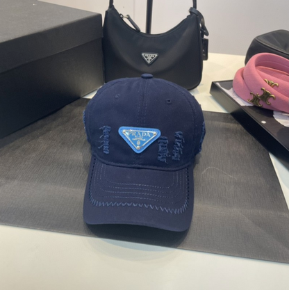 PRADA DISTRESSED DENIM BASEBALL CAP – 1:1 HIGH END