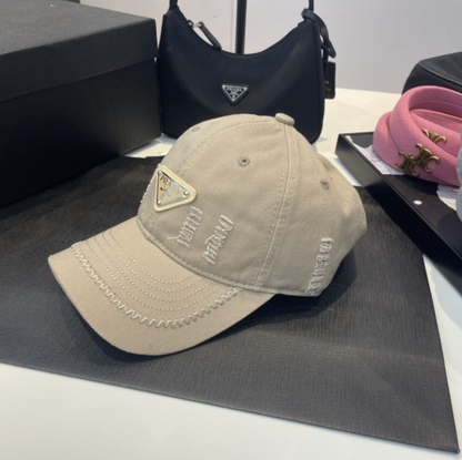 PRADA DISTRESSED DENIM BASEBALL CAP – 1:1 HIGH END