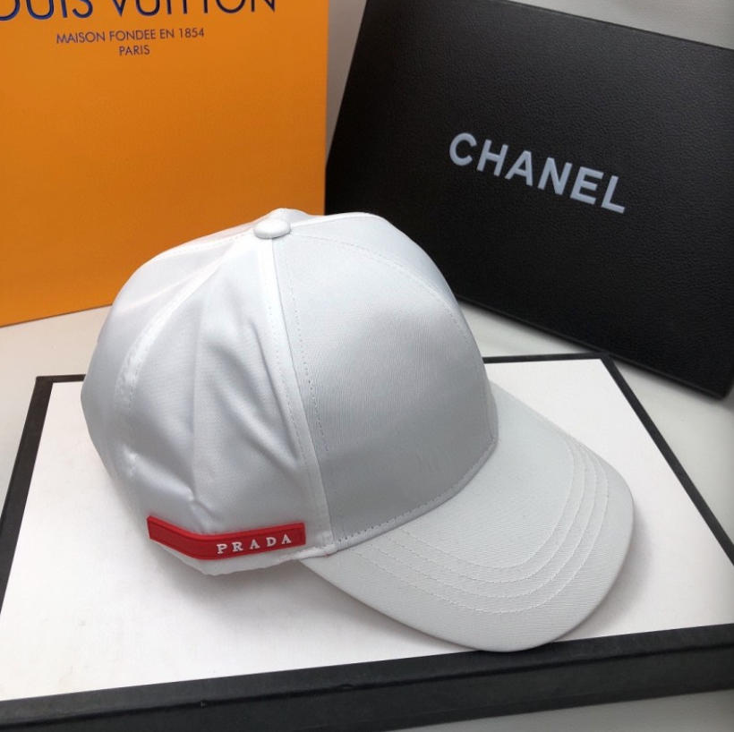 PRADA LINEA ROSSA NYLON BASEBALL CAP – WHITE / BLACK– 1:1 HIGH END