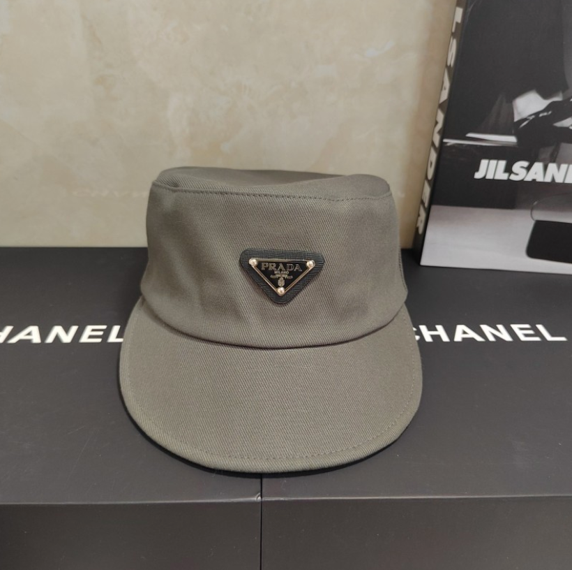PRADA DRILL / RE-NYLON CADET HAT – SAGE GREEN / GREY / BLACK / MUSTARD / OFF-WHITE – 1:1 HIGH END
