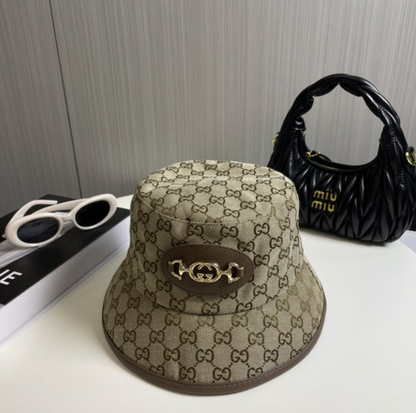 GUCCI HORSEBIT GG CANVAS BUCKET HAT – BEIGE / EBONY / BLACK – 1:1 HIGH END