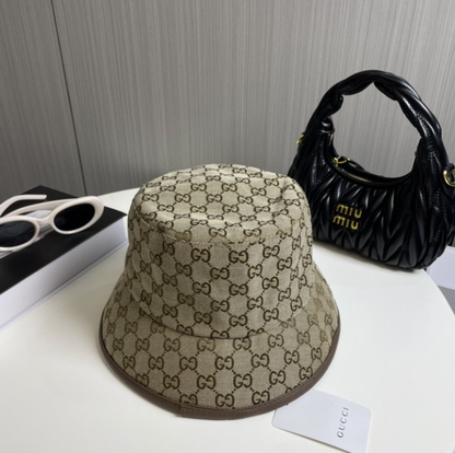 GUCCI HORSEBIT GG CANVAS BUCKET HAT – BEIGE / EBONY / BLACK – 1:1 HIGH END