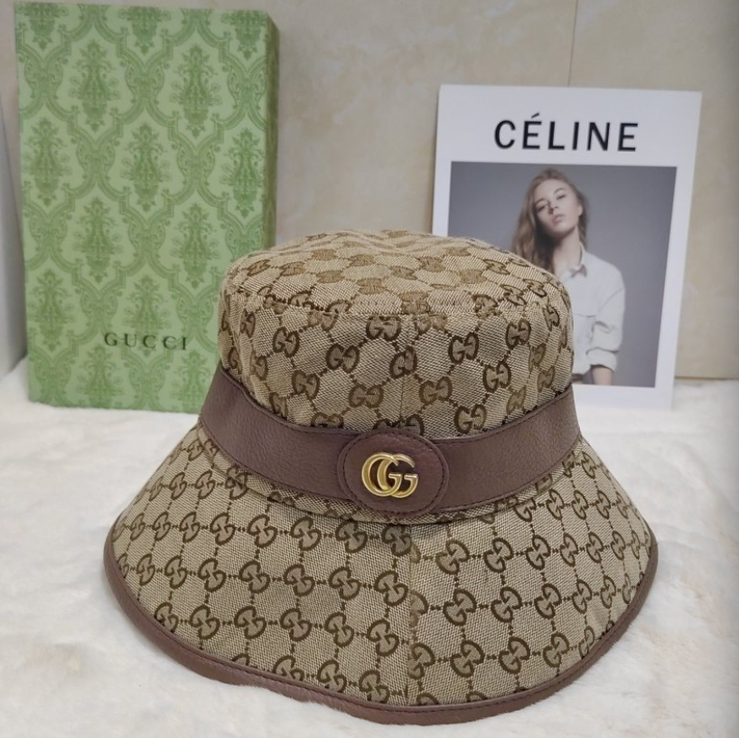 GUCCI GG CANVAS DOUBLE G BUCKET HAT – BEIGE / EBONY / BLACK – 1:1 HIGH END