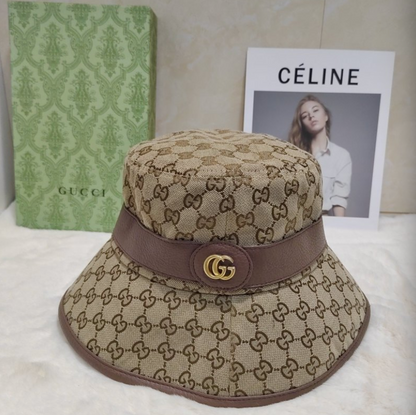 GUCCI GG CANVAS DOUBLE G BUCKET HAT – BEIGE / EBONY / BLACK – 1:1 HIGH END