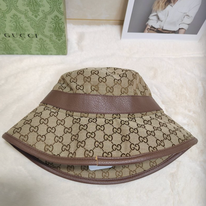 GUCCI GG CANVAS DOUBLE G BUCKET HAT – BEIGE / EBONY / BLACK – 1:1 HIGH END