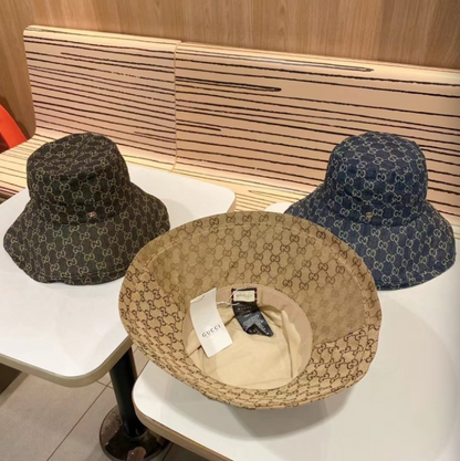 GUCCI GG WIDE-BRIM BUCKET HAT – BLACK / DARK GREY / BEIGE / EBONY / BLUE DENIM – 1:1 HIGH END