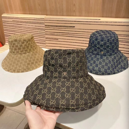 GUCCI GG WIDE-BRIM BUCKET HAT – BLACK / DARK GREY / BEIGE / EBONY / BLUE DENIM – 1:1 HIGH END