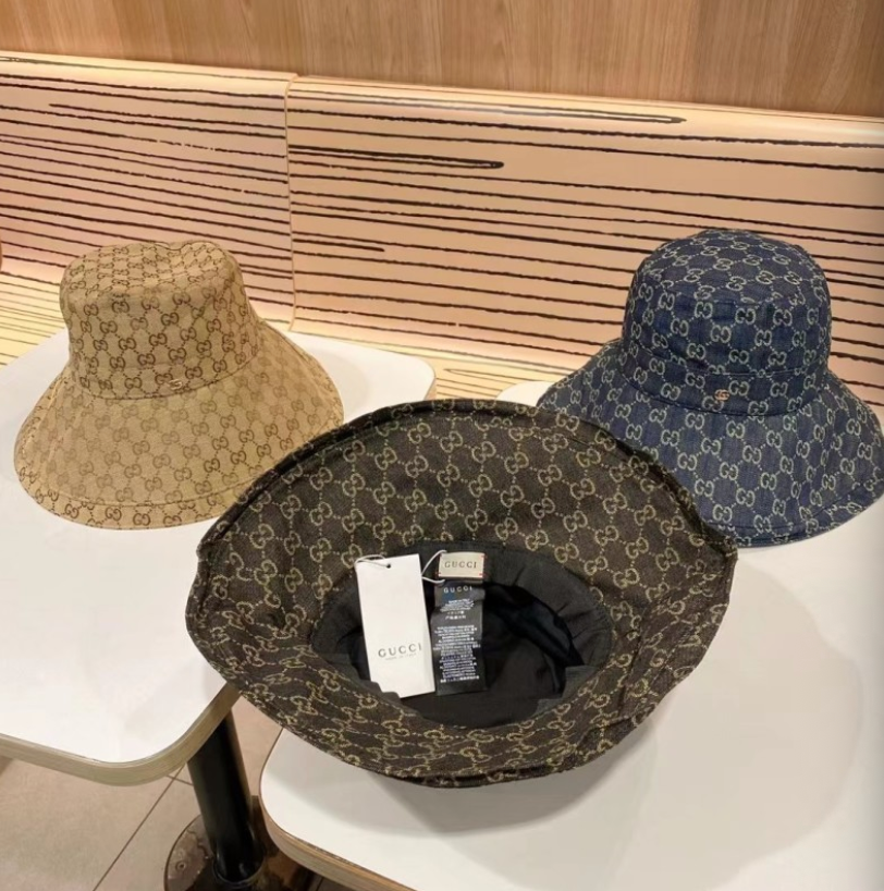 GUCCI GG WIDE-BRIM BUCKET HAT – BLACK / DARK GREY / BEIGE / EBONY / BLUE DENIM – 1:1 HIGH END