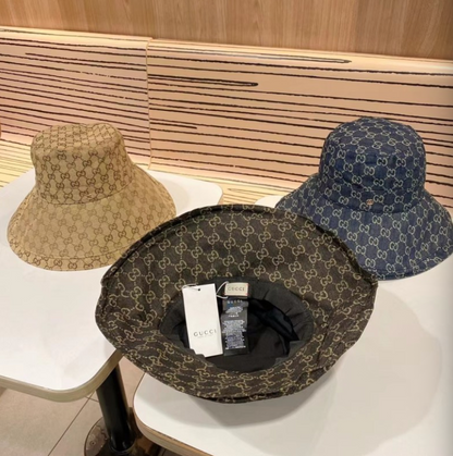 GUCCI GG WIDE-BRIM BUCKET HAT – BLACK / DARK GREY / BEIGE / EBONY / BLUE DENIM – 1:1 HIGH END