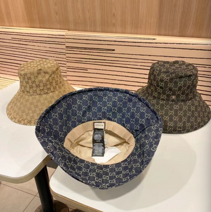 GUCCI GG WIDE-BRIM BUCKET HAT – BLACK / DARK GREY / BEIGE / EBONY / BLUE DENIM – 1:1 HIGH END
