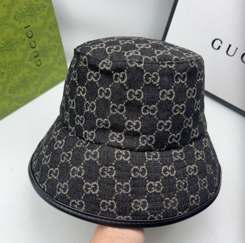 GUCCI ECO WASHED ORGANIC GG DENIM BUCKET HAT – BLUE / IVORY & BLACK / IVORY – 1:1 HIGH END