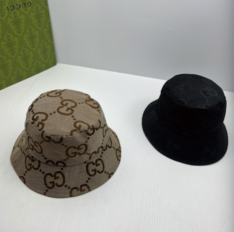 GUCCI JUMBO GG CANVAS BUCKET HAT – CAMEL / EBONY & BLACK – 1:1 HIGH END