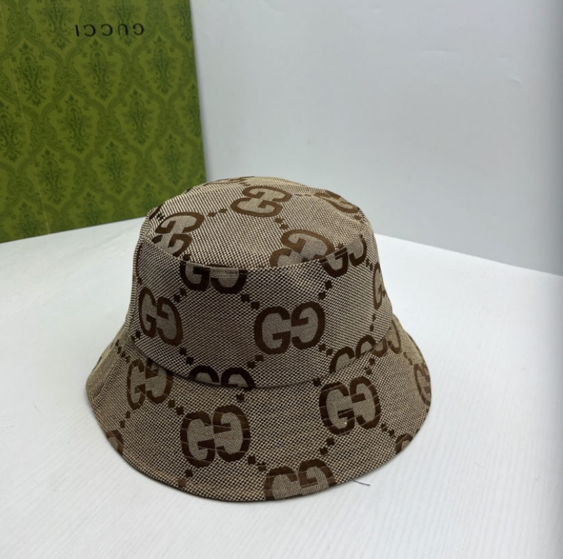 GUCCI JUMBO GG CANVAS BUCKET HAT – CAMEL / EBONY & BLACK – 1:1 HIGH END