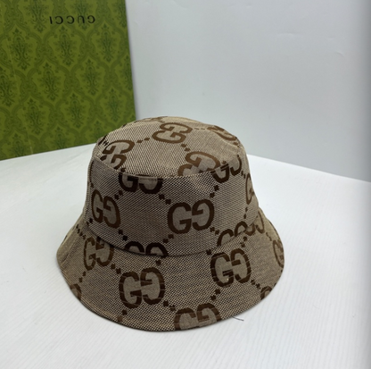 GUCCI JUMBO GG CANVAS BUCKET HAT – CAMEL / EBONY & BLACK – 1:1 HIGH END