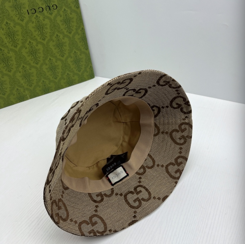 GUCCI JUMBO GG CANVAS BUCKET HAT – CAMEL / EBONY & BLACK – 1:1 HIGH END