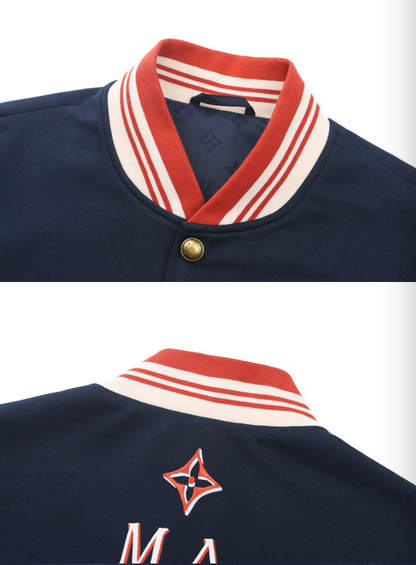 LOUIS VUITTON 26FW EMBROIDERED LOGO VARSITY JACKET – HIGH END