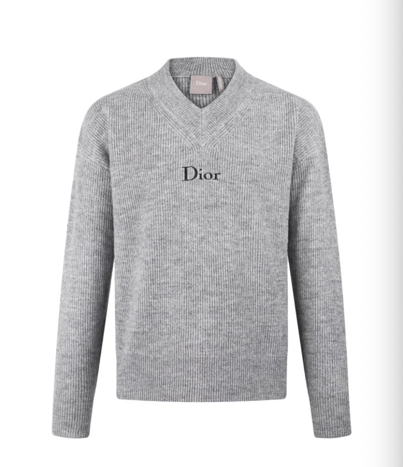 DIOR 26FW WOOL EMBROIDERED LOGO LOOSE KNIT SWEATER– HIGH END