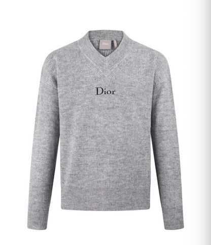 DIOR 26FW WOOL EMBROIDERED LOGO LOOSE KNIT SWEATER– HIGH END