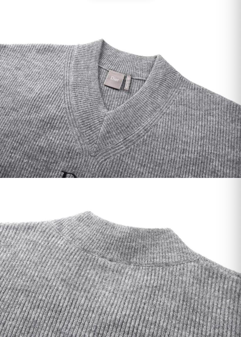 DIOR 26FW WOOL EMBROIDERED LOGO LOOSE KNIT SWEATER– HIGH END