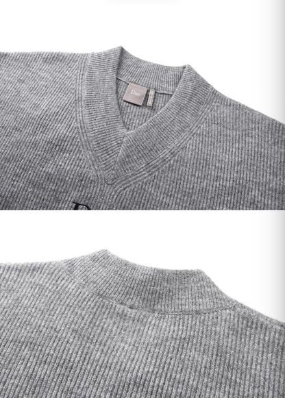 DIOR 26FW WOOL EMBROIDERED LOGO LOOSE KNIT SWEATER– HIGH END
