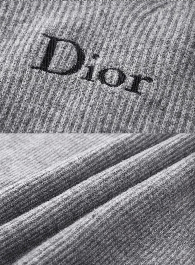 DIOR 26FW WOOL EMBROIDERED LOGO LOOSE KNIT SWEATER– HIGH END