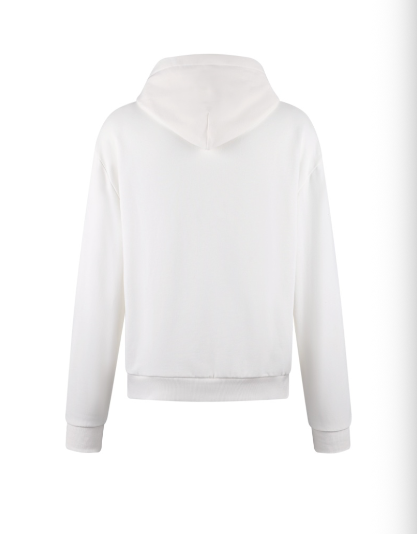 LOUIS VUITTON 26FW DEBOSSED LOGO COTTON HOODIE – BLACK / WHITE– HIGH END