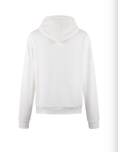 LOUIS VUITTON 26FW DEBOSSED LOGO COTTON HOODIE – BLACK / WHITE– HIGH END