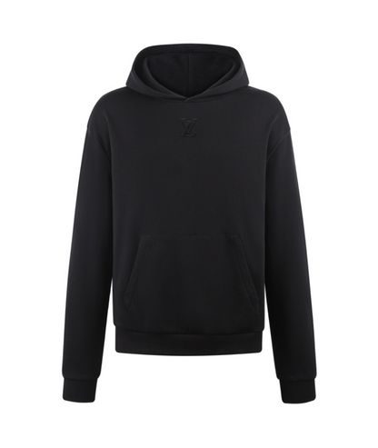 LOUIS VUITTON 26FW DEBOSSED LOGO COTTON HOODIE – BLACK / WHITE– HIGH END