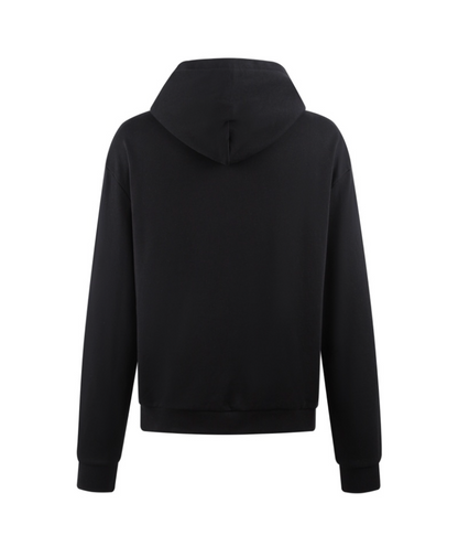 LOUIS VUITTON 26FW DEBOSSED LOGO COTTON HOODIE – BLACK / WHITE– HIGH END
