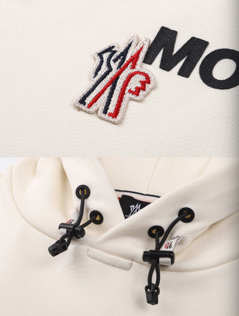 MONCLER 26FW PRINTED & EMBROIDERED LOGO COTTON HOODED SWEATSHIRT – HIGH END