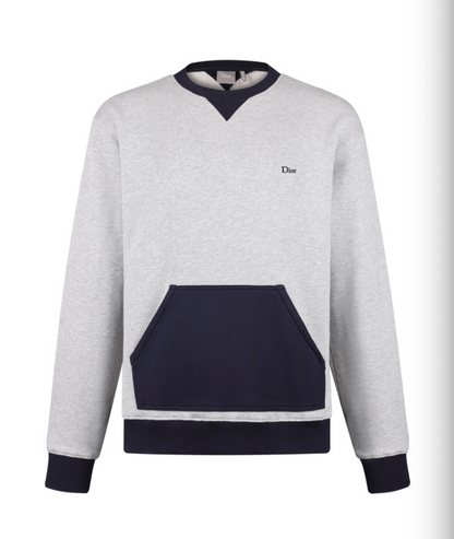 DIOR 26FW COTTON BLEND EMBROIDERED LOGO CREWNECK SWEATSHIRT – HIGH END