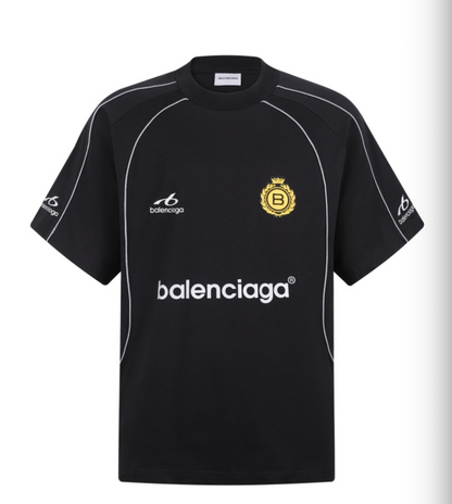 BALENCIAGA 26FW SOCCER EMBROIDERED & PRINTED LOOSE T-SHIRT – HIGH END