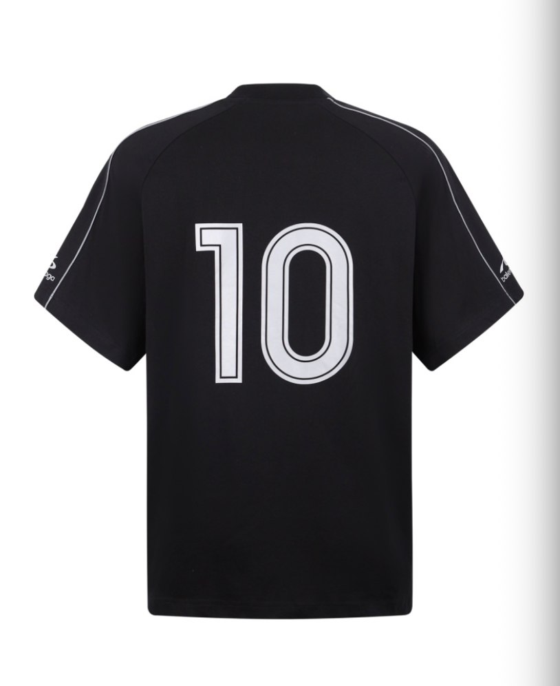 BALENCIAGA 26FW SOCCER EMBROIDERED & PRINTED LOOSE T-SHIRT – HIGH END