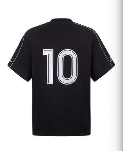 BALENCIAGA 26FW SOCCER EMBROIDERED & PRINTED LOOSE T-SHIRT – HIGH END