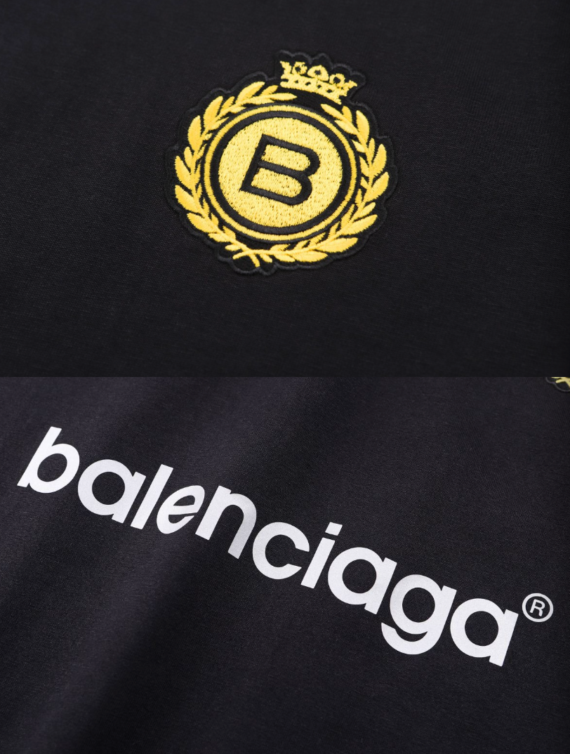 BALENCIAGA 26FW SOCCER EMBROIDERED & PRINTED LOOSE T-SHIRT – HIGH END