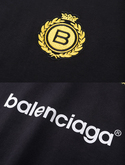 BALENCIAGA 26FW SOCCER EMBROIDERED & PRINTED LOOSE T-SHIRT – HIGH END