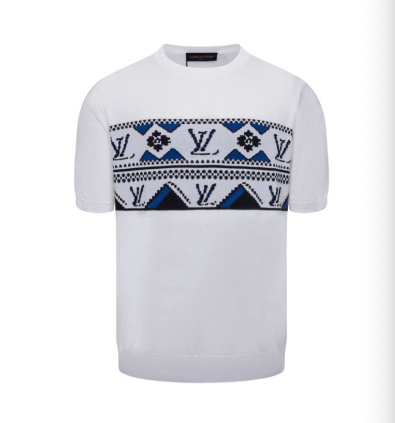 LOUIS VUITTON 26FW FAIR ISLE GEOMETRIC INTARSIA SHORT-SLEEVE KNIT – HIGH END