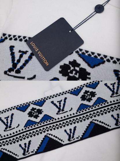LOUIS VUITTON 26FW FAIR ISLE GEOMETRIC INTARSIA SHORT-SLEEVE KNIT – HIGH END