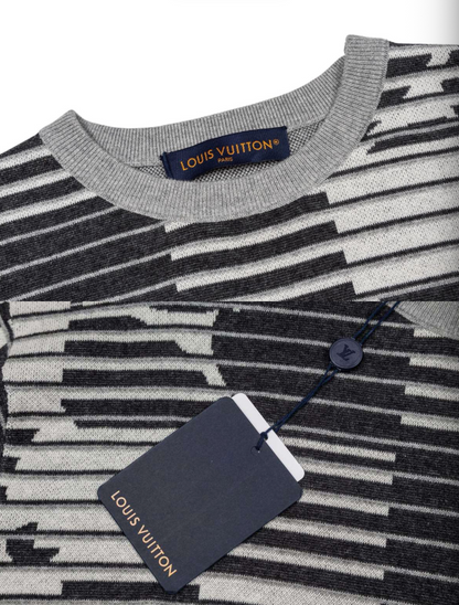 LOUIS VUITTON 26FW ILLUSION MONOGRAM STRIPED KNIT SHORT-SLEEVE – HIGH END