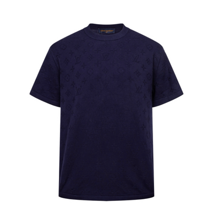 LOUIS VUITTON 26FW ALL-OVER EMBOSSED MONOGRAM KNIT SHORT-SLEEVE – PURPLE – HIGH END