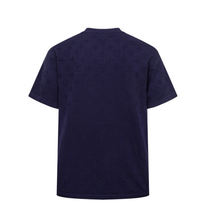 LOUIS VUITTON 26FW ALL-OVER EMBOSSED MONOGRAM KNIT SHORT-SLEEVE – PURPLE – HIGH END