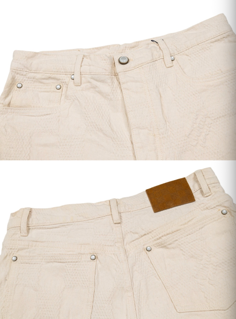 LOUIS VUITTON 26FW DAMIER EMBOSSED DENIM SHORTS – 1:1 HIGH END