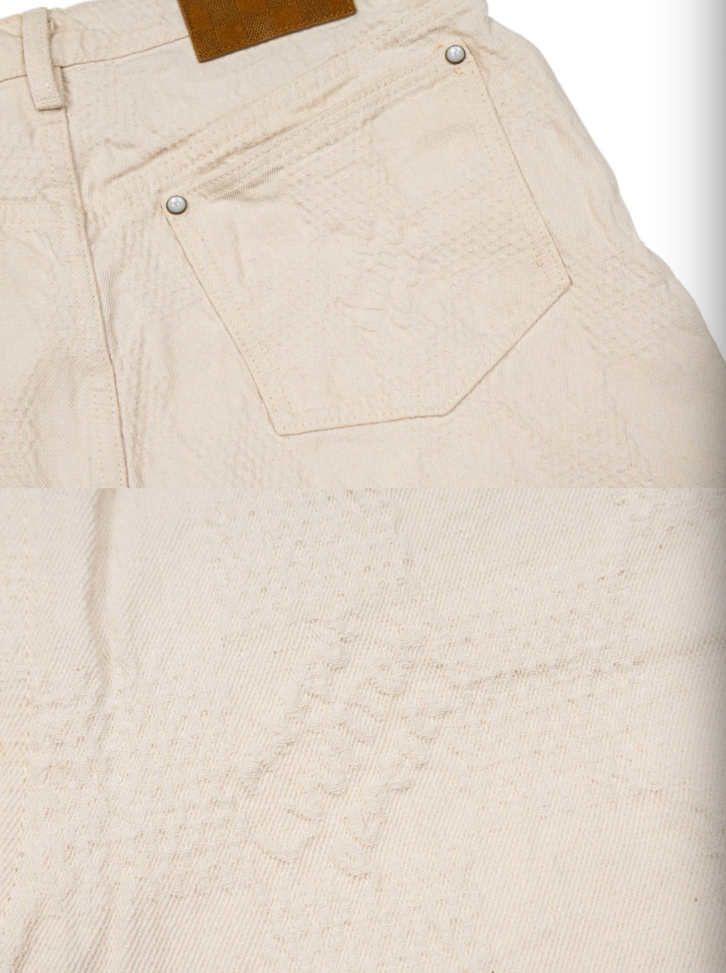 LOUIS VUITTON 26FW DAMIER EMBOSSED DENIM SHORTS – 1:1 HIGH END