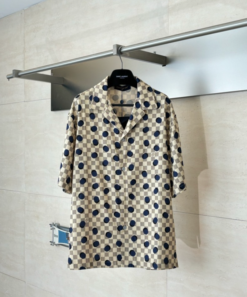 LOUIS VUITTON DAMIER POLKA DOT SILK SHIRT & SHORTS SET– 1:1 HIGH END