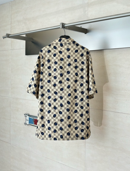 LOUIS VUITTON DAMIER POLKA DOT SILK SHIRT & SHORTS SET– 1:1 HIGH END